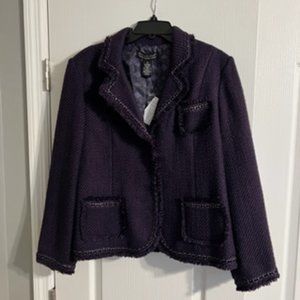 Dialogue Women's Tweed Jacket 14 Purple